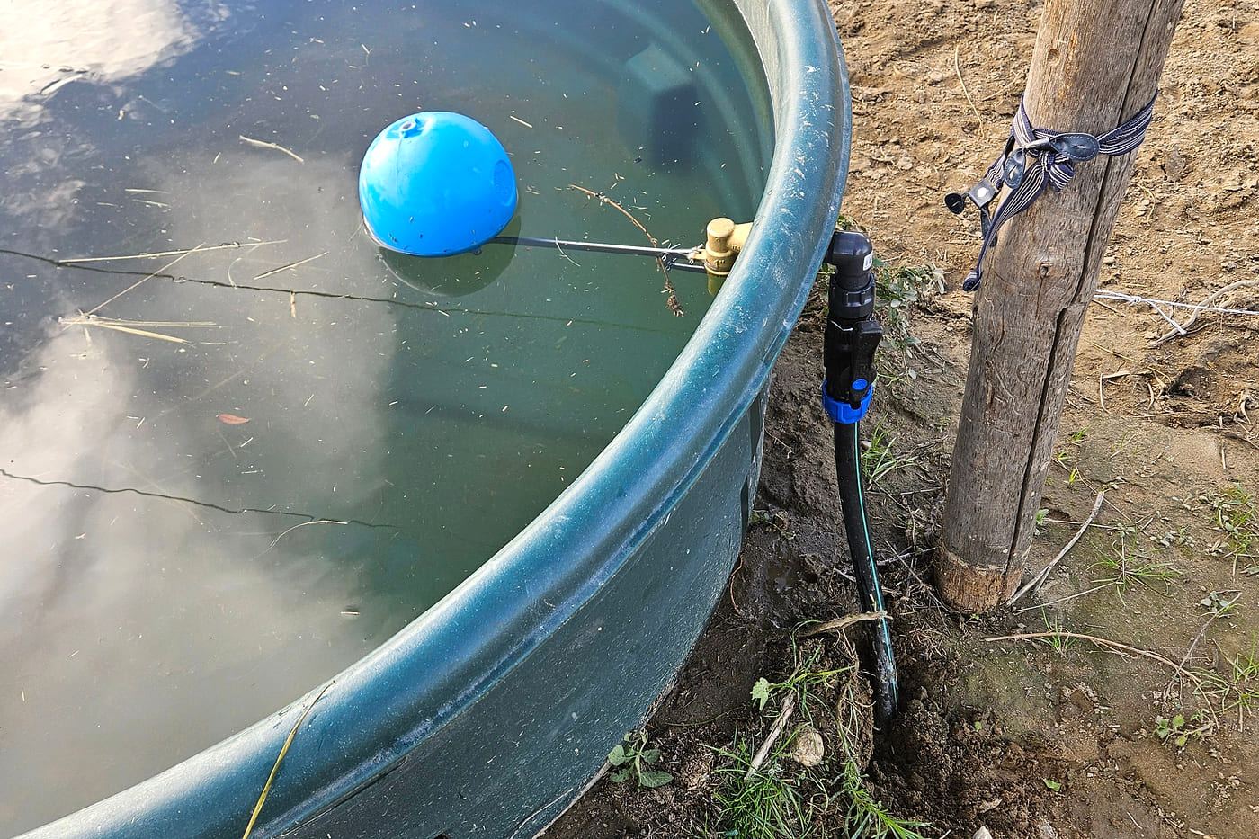 Cuve de stockage d'eau alimentée par le réseau
